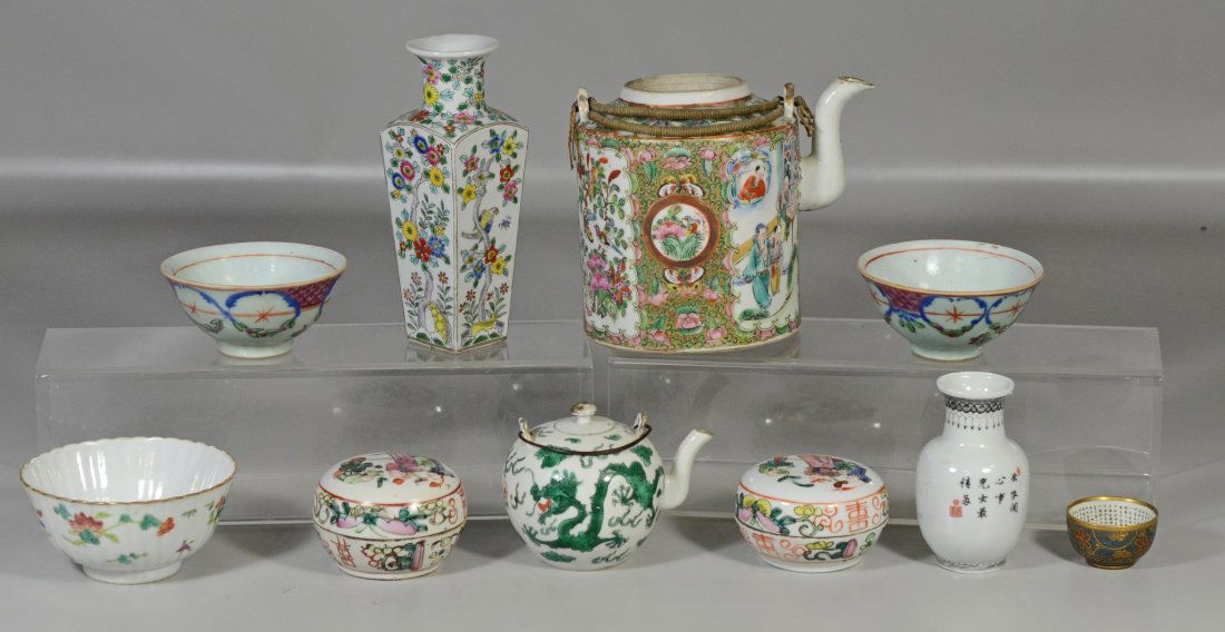 10 Pieces of Asian porcelain to include a Famille Vert (1 of 10)