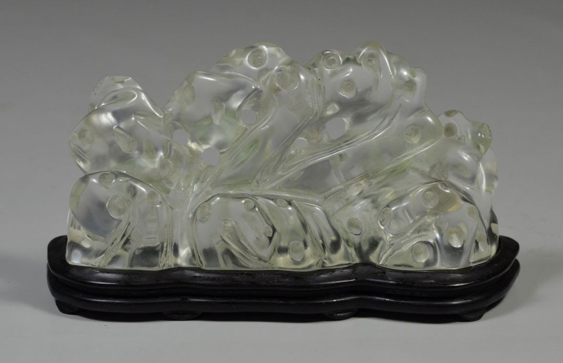 Chinese clear glass carved brush rest with custom (1 of 3)