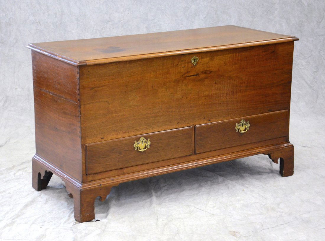 Walnut 2 drawer PA blanket chest, straight bracket (1 of 6)