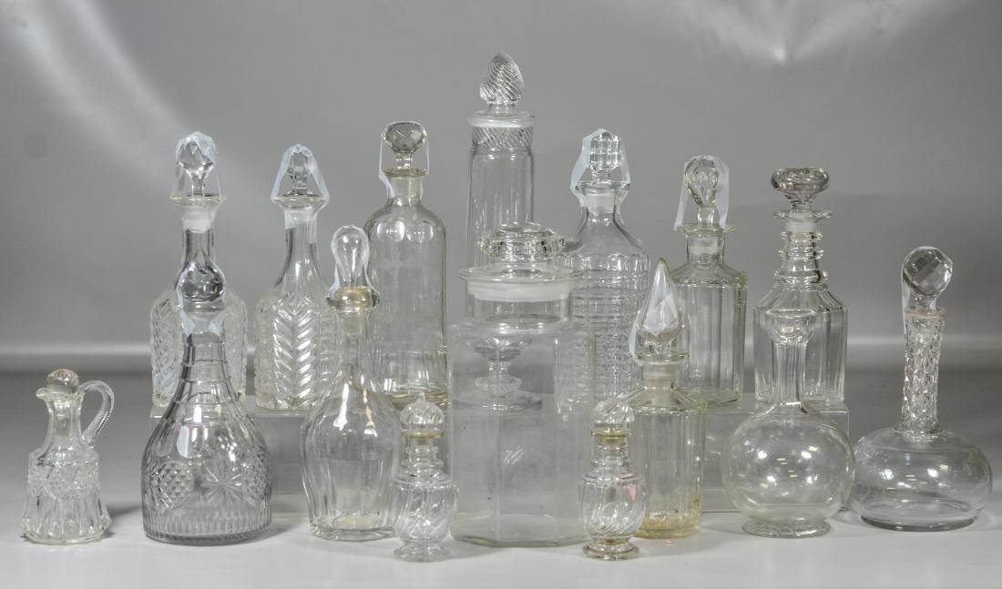 16 Pieces of mostly glass decanters; together with 2 (1 of 4)