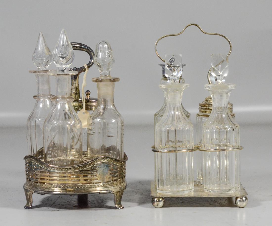 Two (2) English silverplated caster sets, each with 4 (1 of 3)