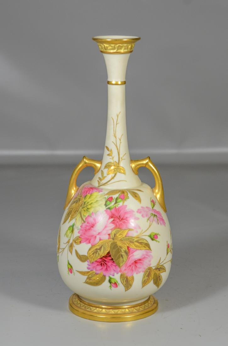 Royal Worcester floral decorated vase, 15" tall (1 of 7)