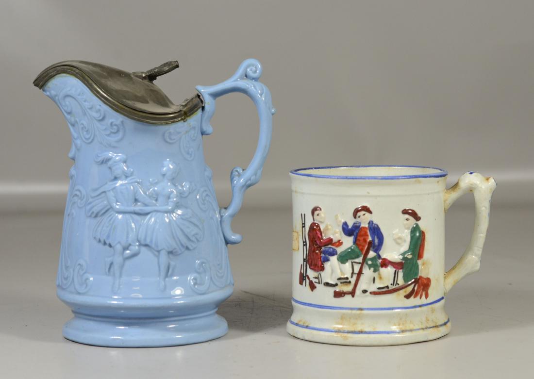 (2) Pieces of English pottery, to include: a frog mug (1 of 6)