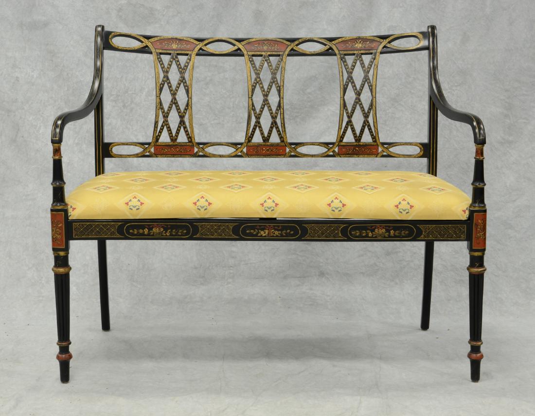 Southwood Furniture Co Adams style painted settee 35" (1 of 6)