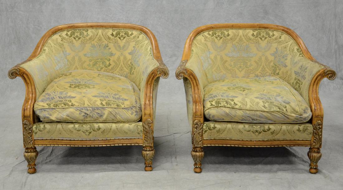 Pair of Century carved & upholstered Continental style (1 of 4)