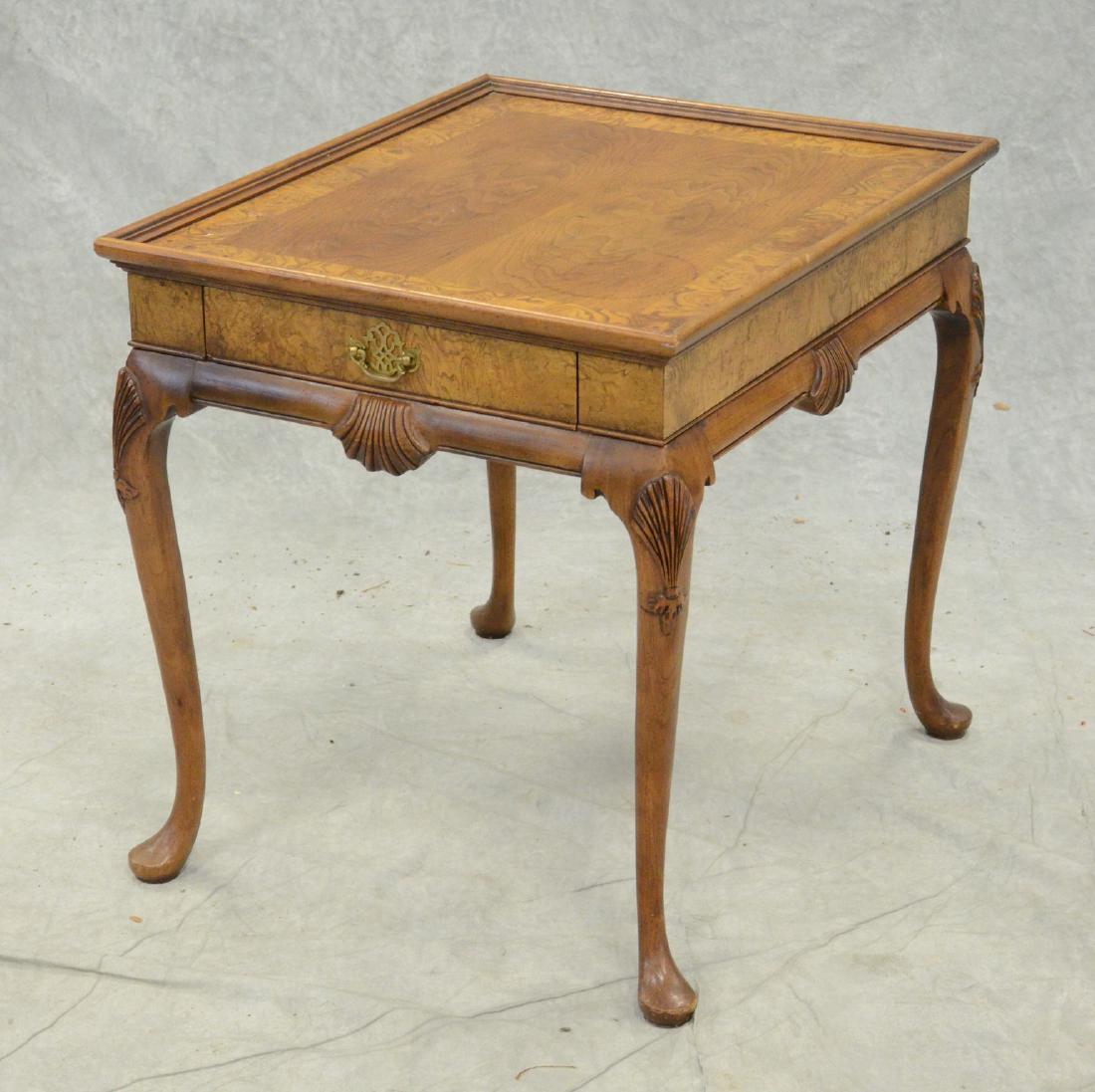 Baker walnut and burled walnut lamp table with Queen (1 of 4)