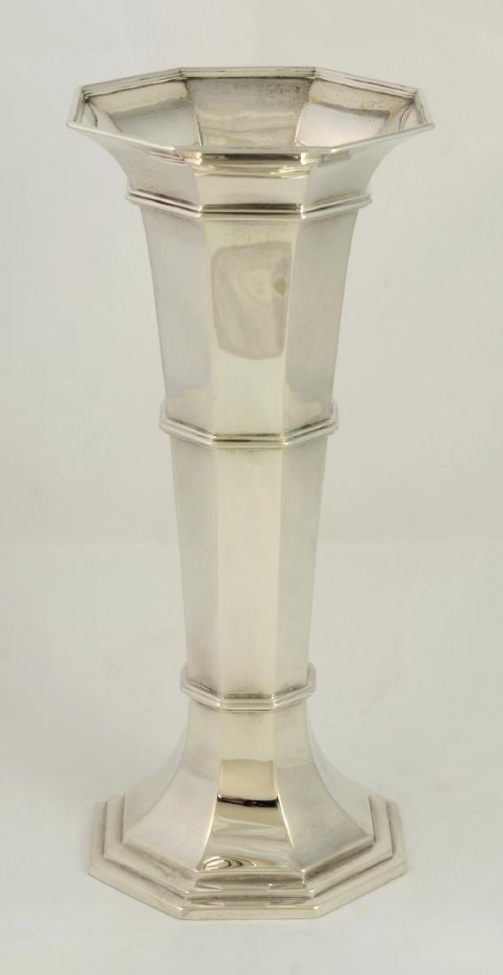 Gorham sterling silver octagonal paneled vase with (1 of 3)