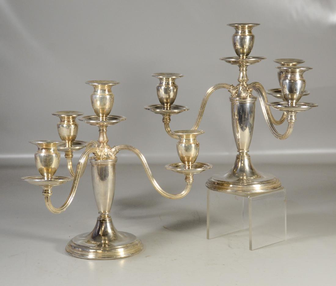 Pair of International silver soldered 3-arm candelabra, (1 of 4)
