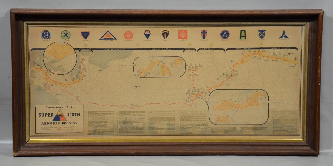 Framed "Campaigns of the Super Sixth Armored Division" (1 of 6)