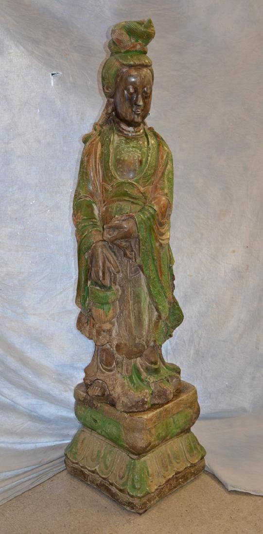 Composition Guanyin garden figure, 48" h, on base 13" h (1 of 4)