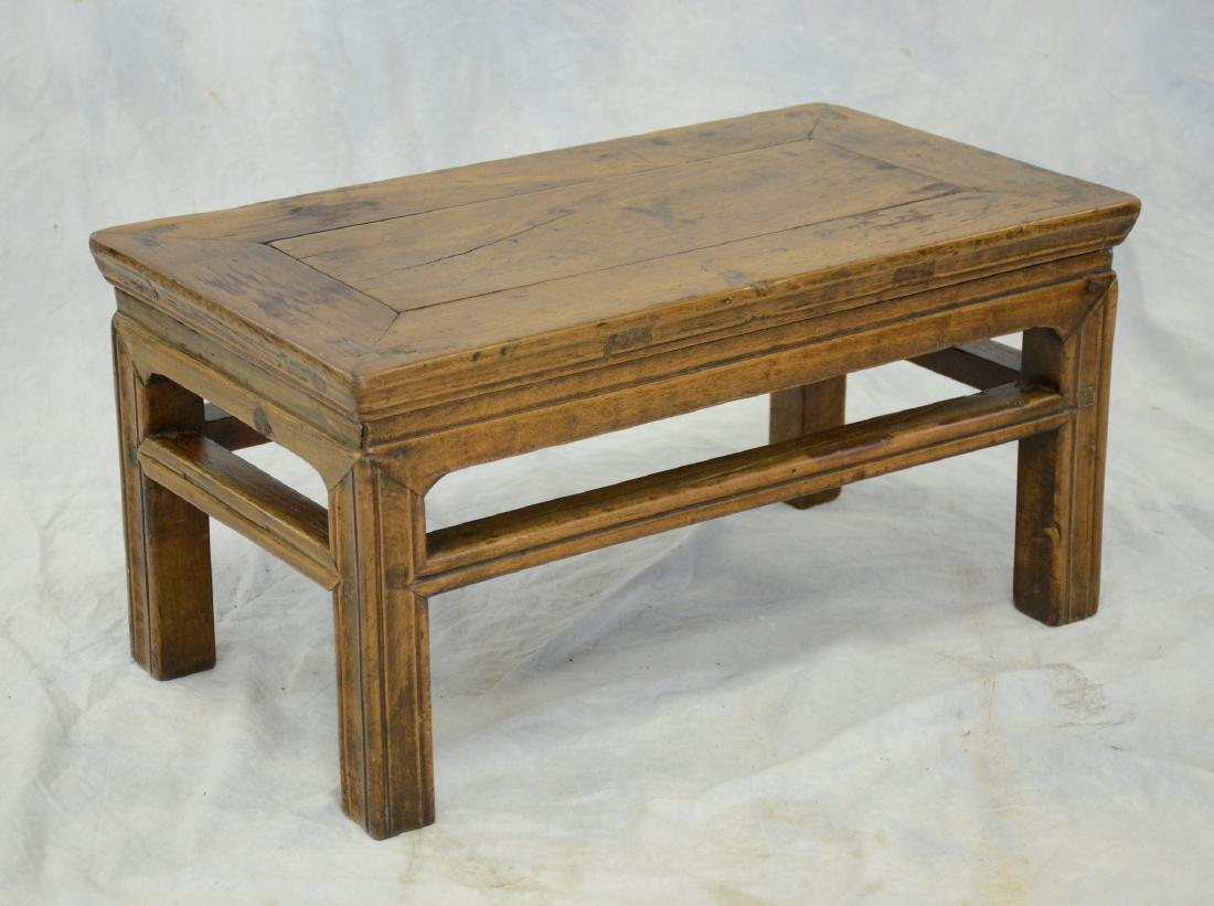 Chinese simply carved Ming style low table, 12" h x (1 of 3)