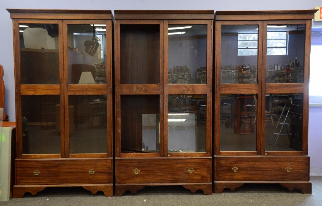 Mahogany 3-piece custom display curio set, each section (1 of 4)