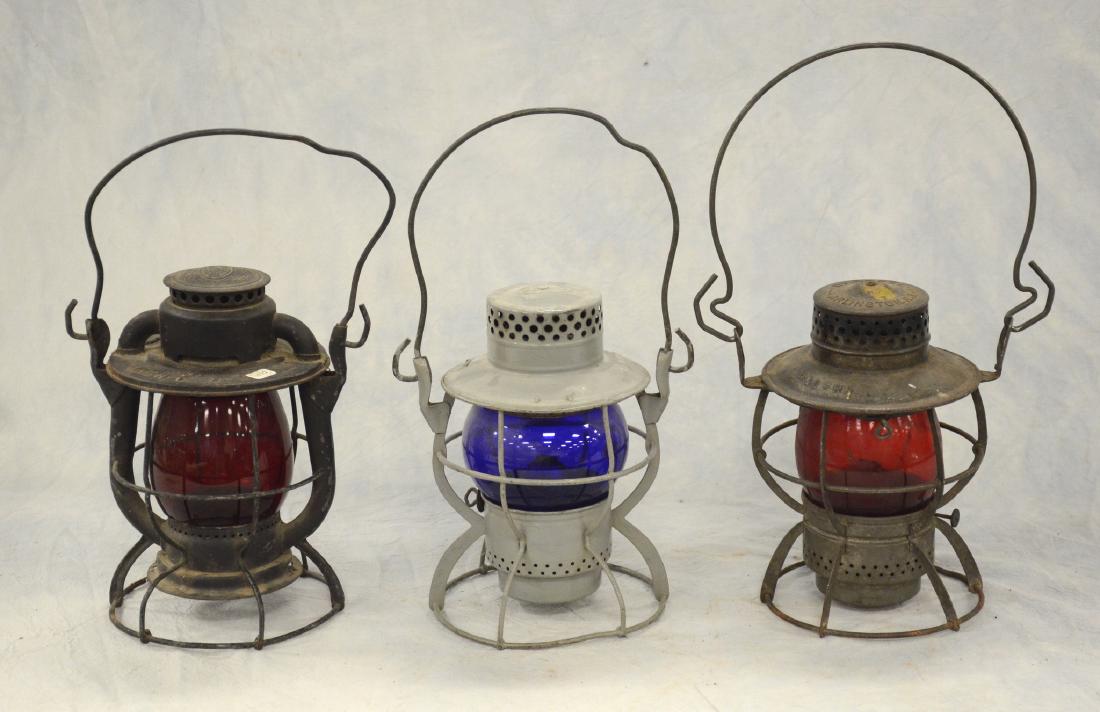 3 Railroad lanterns, Dressel Arlington NJ B & Lerr, (1 of 4)