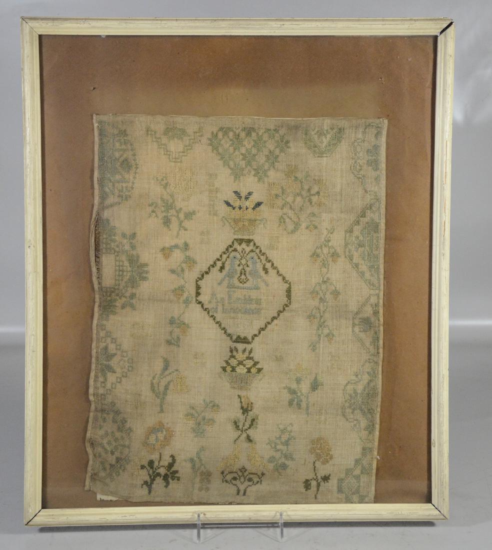 Early 19th c. American Sampler E.M. Bell, An Emblem of (1 of 4)