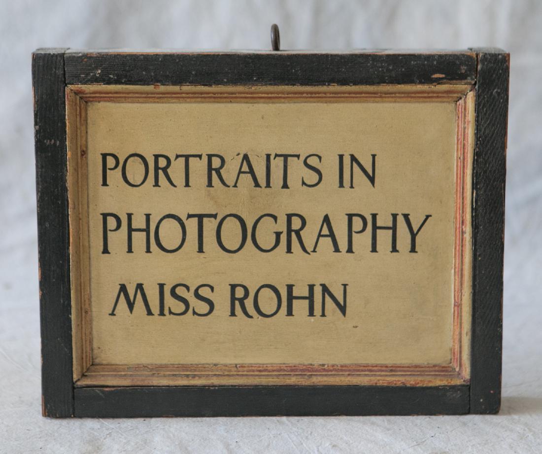 Double sided painted wood trade sign, "Portraits in (1 of 1)