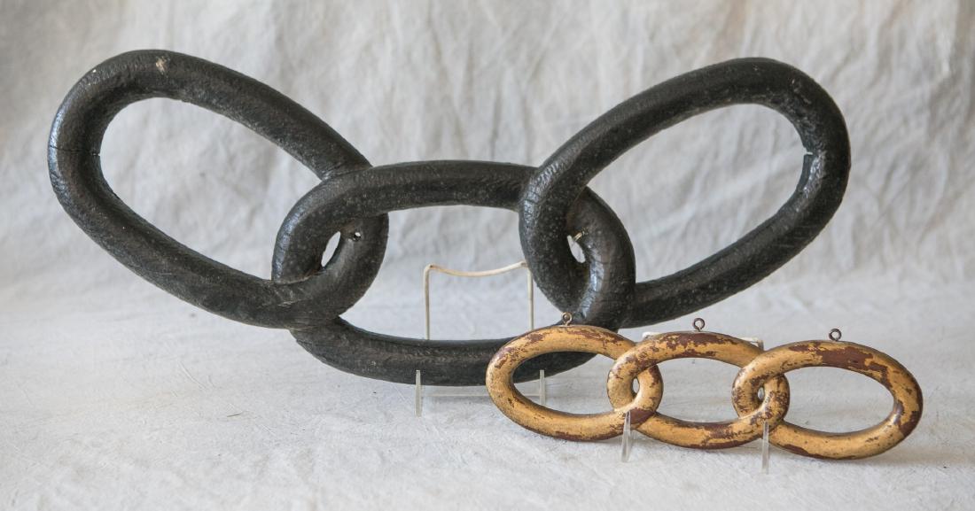 (2) Wood Odd Fellows signs, black painted with repairs (1 of 1)