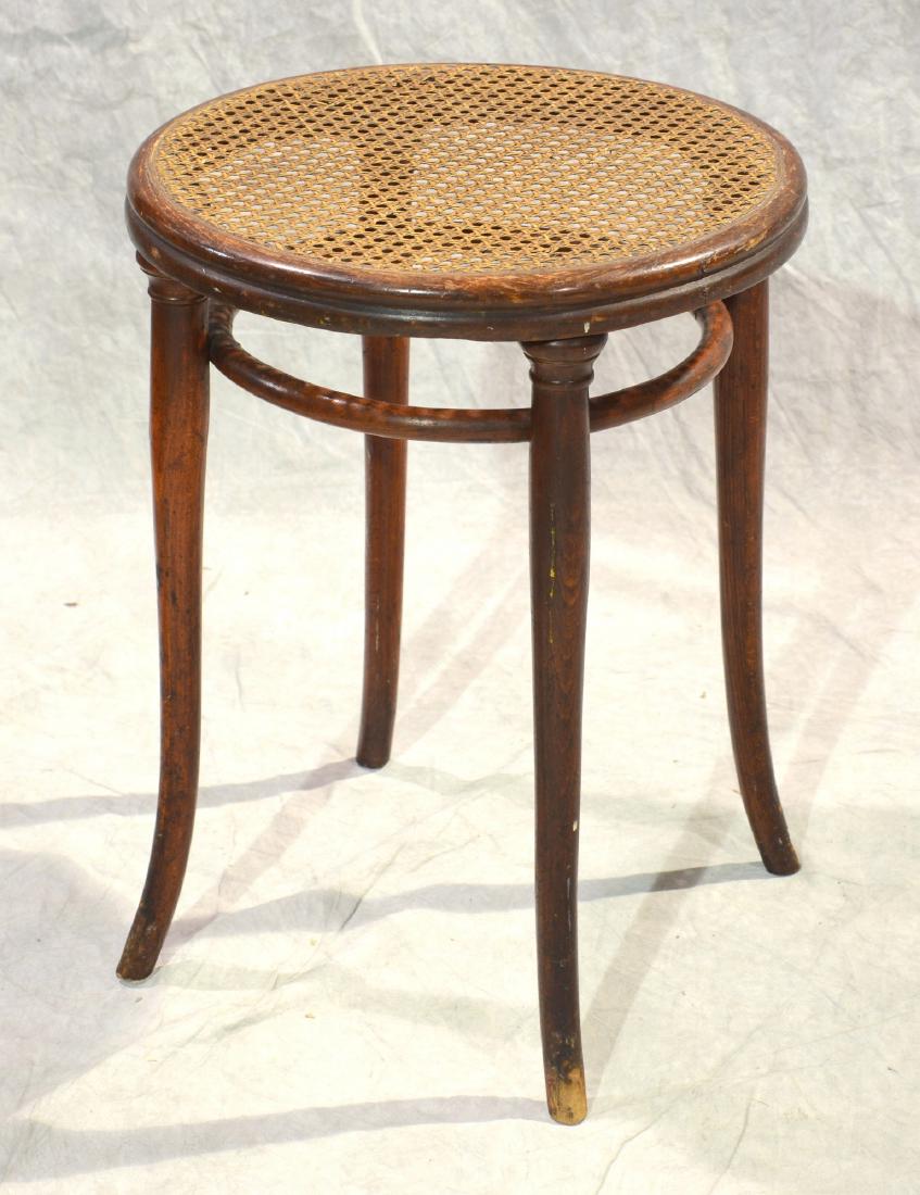 Round bentwood stool with caned seat, 21-1/2" h x (1 of 1)