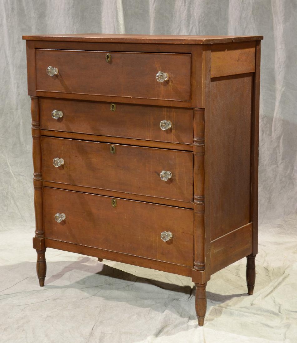 Cherry transitional Sheraton 4 drawer chest, beaded (1 of 4)