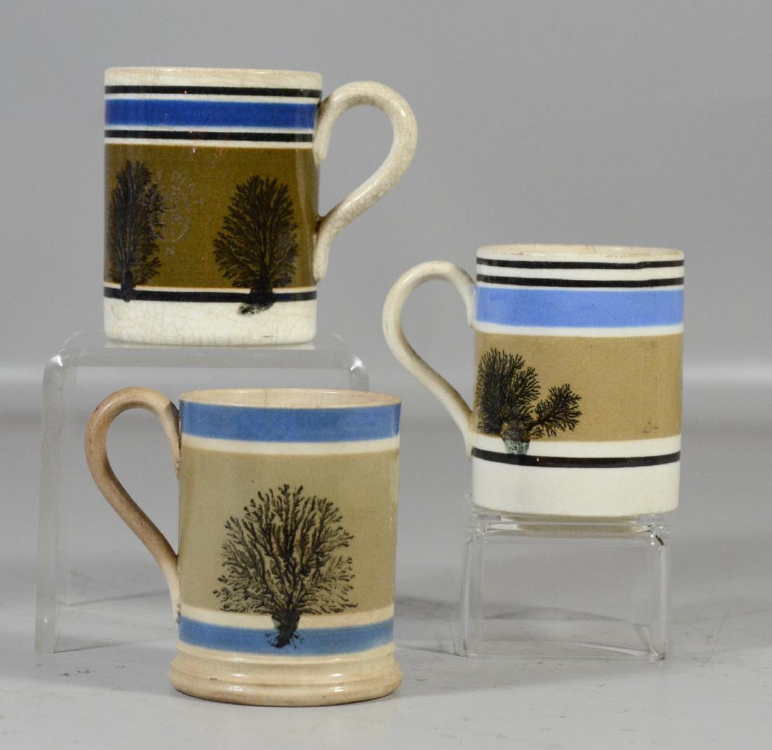 Three (3) small Seaweed decorated Mocha mugs, approx 3 (1 of 2)