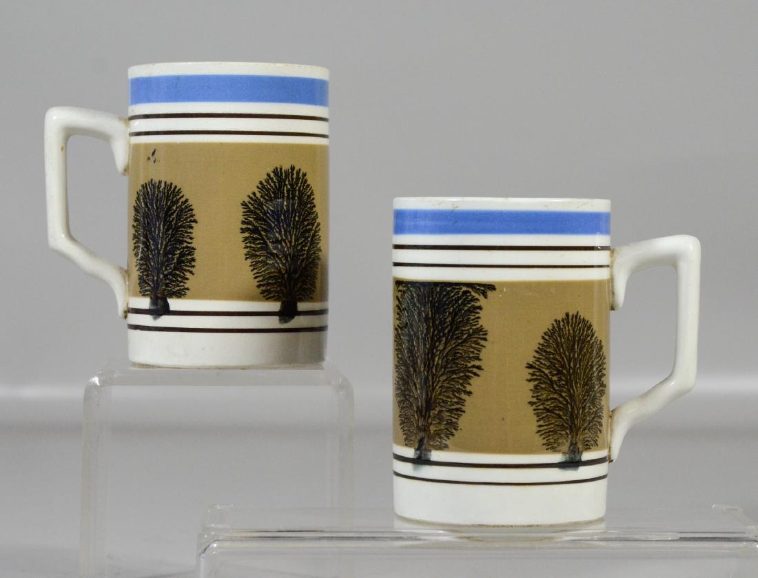 Two (2) Mocha Seaweed tankard mugs, 5" h, slight (1 of 2)