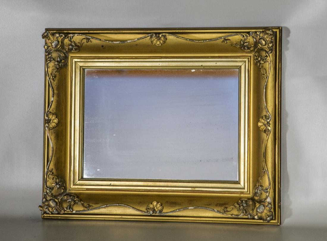 Gilt framed wall mirror, 17-3/4" x 14" (1 of 2)