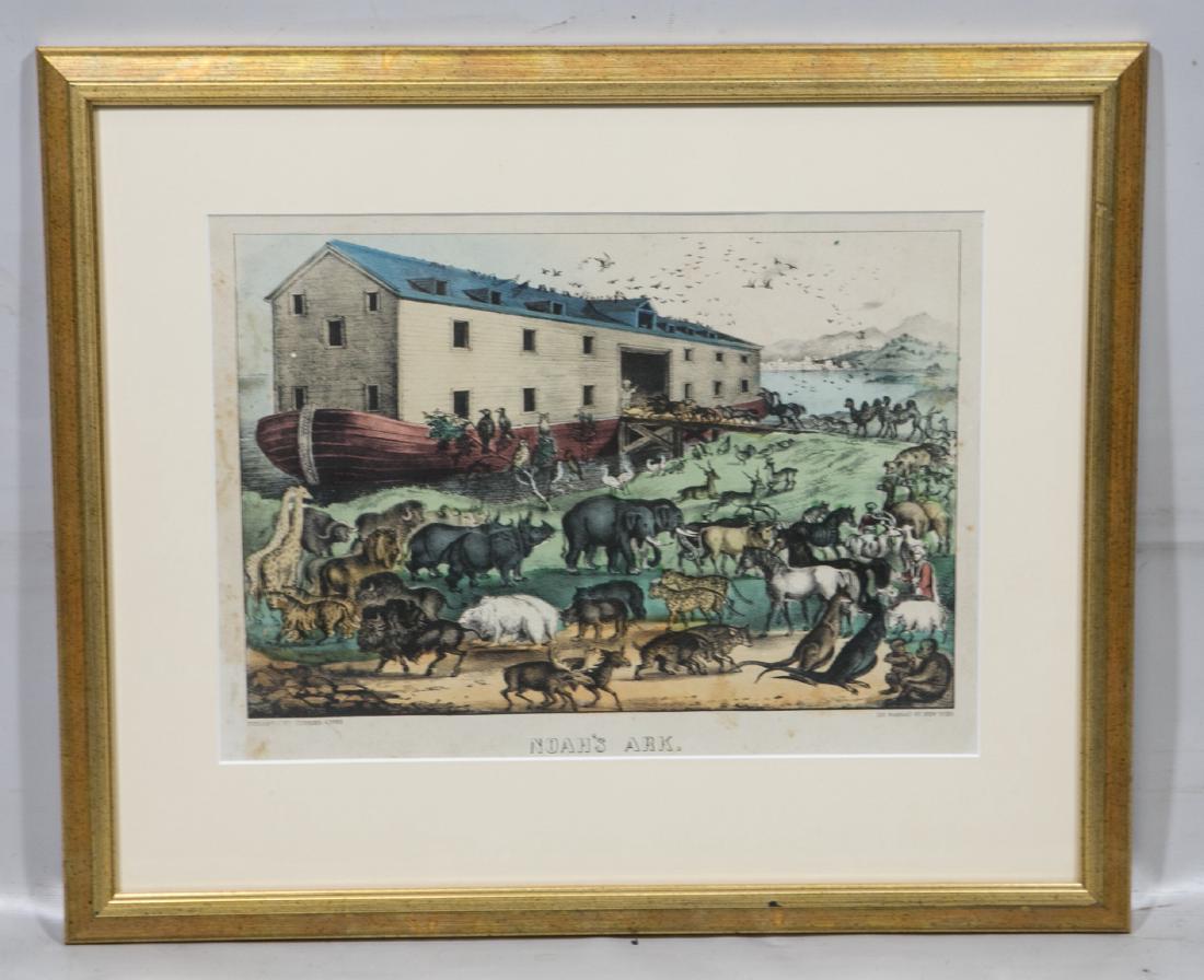 Currier & Ives colored lithograph, Noah's Ark, image (1 of 6)