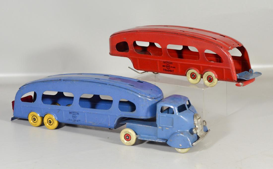 (2) Marx pressed steel auto carrier trailers, one (1 of 2)