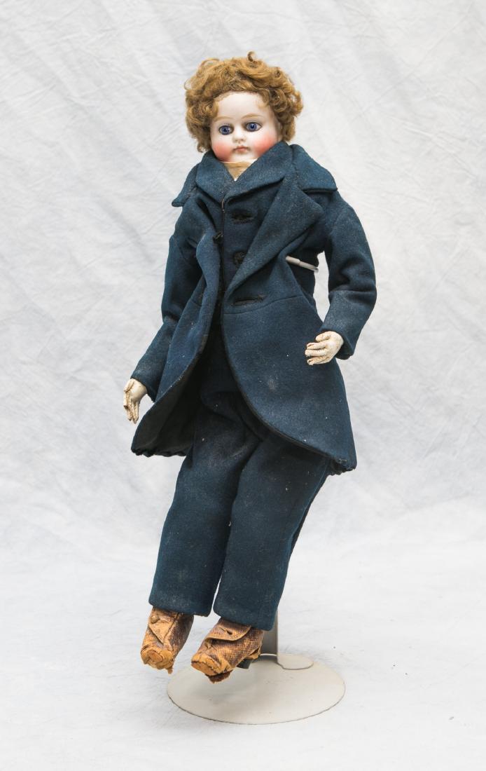 Closed mouth shoulder head bisque doll, paperweight eye (1 of 5)