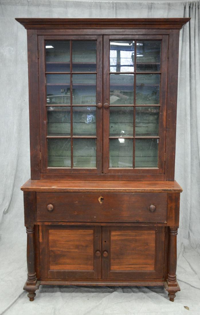 16-Pane Country cupboard,  2-pieces, top with 16 panes (1 of 7)