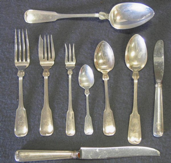 72 piece Gorham 'Threaded Antique"