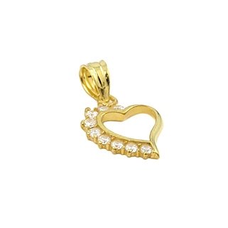 GOLD PLATED HIGH POLISH CZ SMALL HEART PENDANT (1 of 2)