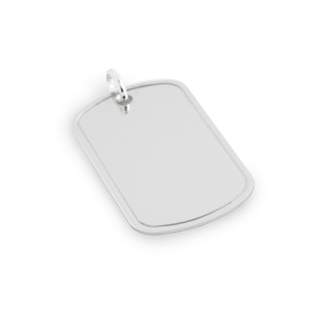 RHODIUM PLATED DOG TAG, SMALL (1 of 1)