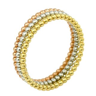 SET OF 3 1.5MM BEADED STACKABLE RINGS: -Nickel-free .925 Sterling silver -Rhodium, gold, and rose gold plated finish -Set of Three CZ stackable rings with bead style design -1.5mm thickness. -925 Auctions guarantees that our Sterling silve