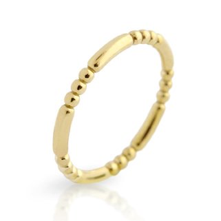 GOLD PLATED 2.5MM BEAD AND BAR STYLE BAND RING: -.925 Sterling silver, Nickel-free -Gold plated finish -2.5mm thick band ring with three bead and a bar design. -925 Auctions guarantees that our Sterling silver merchandise is 925 Sterling. -After co