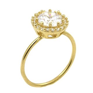 ROUND CZ RING GOLD PLATED (1 of 2)