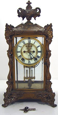 FABULOUS 19TH CENTURY BRONZE 8 DAY CLOCK