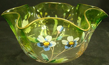 MOSER ENAMELED ART GLASS BOWL