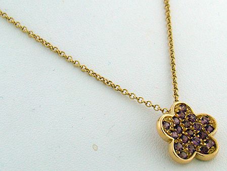 18KT Y.G. PINK SAPPHIRE NECKLACE