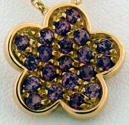 18KT Y.G. PINK SAPPHIRE NECKLACE - 2