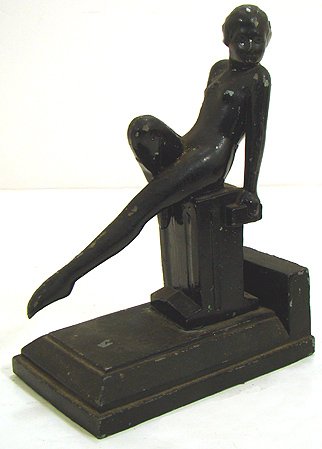 ART DECO WHITE METAL NUDE FIGURINE ORIGINAL