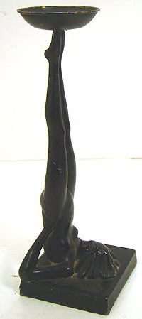 SIGNED FRANKART WHITE METAL NUDE: APROX 10" TALL, NUDE UPSIDE DOWN, PAINTED IN BLACK, SOME MINUTE PAINT LOSS, OTHERWISE EXCELLENT SHIPPING WITH INS TO BE $25. WE NO LONGER ACCEPT PAYPAL