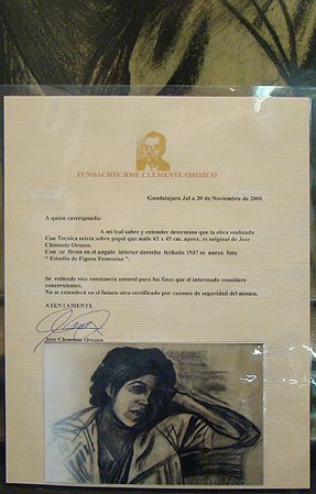 JOSE CLEMENTE OROZ CHARCOAL WITH COA FROM FOUNDATI - 3