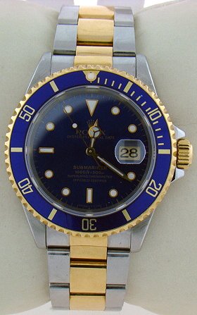 ROLEX 18KT/SS SUBMARINER BLUE DIAL AND BEZEL