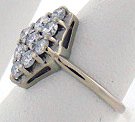 14KT W.G. ESTATE DIAMOND CLUSTER RING 1.00CT  - 2