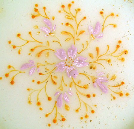 HUGE ENAMELED SATIN GLASS BRIDES BOWL - 2