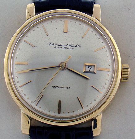 MENS VINTAGE 18KT Y.G. IWC DATE WATCH AUTOMATIC - 2