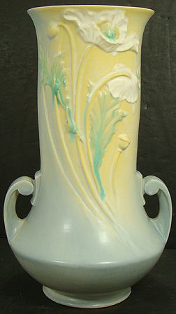 ROSEVILLE DECO 15 INCH POPPY FLOOR VASE
