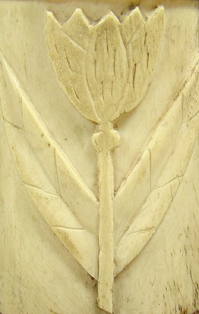 ANTIQUE IVORY FOLK ART MATCH HOLDER - 2