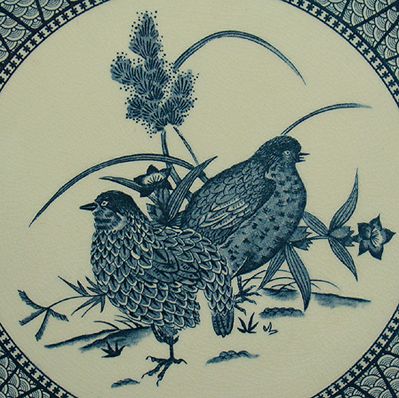 LARGE VINTAGE ORIENTAL BLUE AND WHITE CHARGER - 2