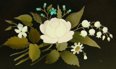 LARGE VINTAGE PIETRA DURA JEWELRY CASKET - 2